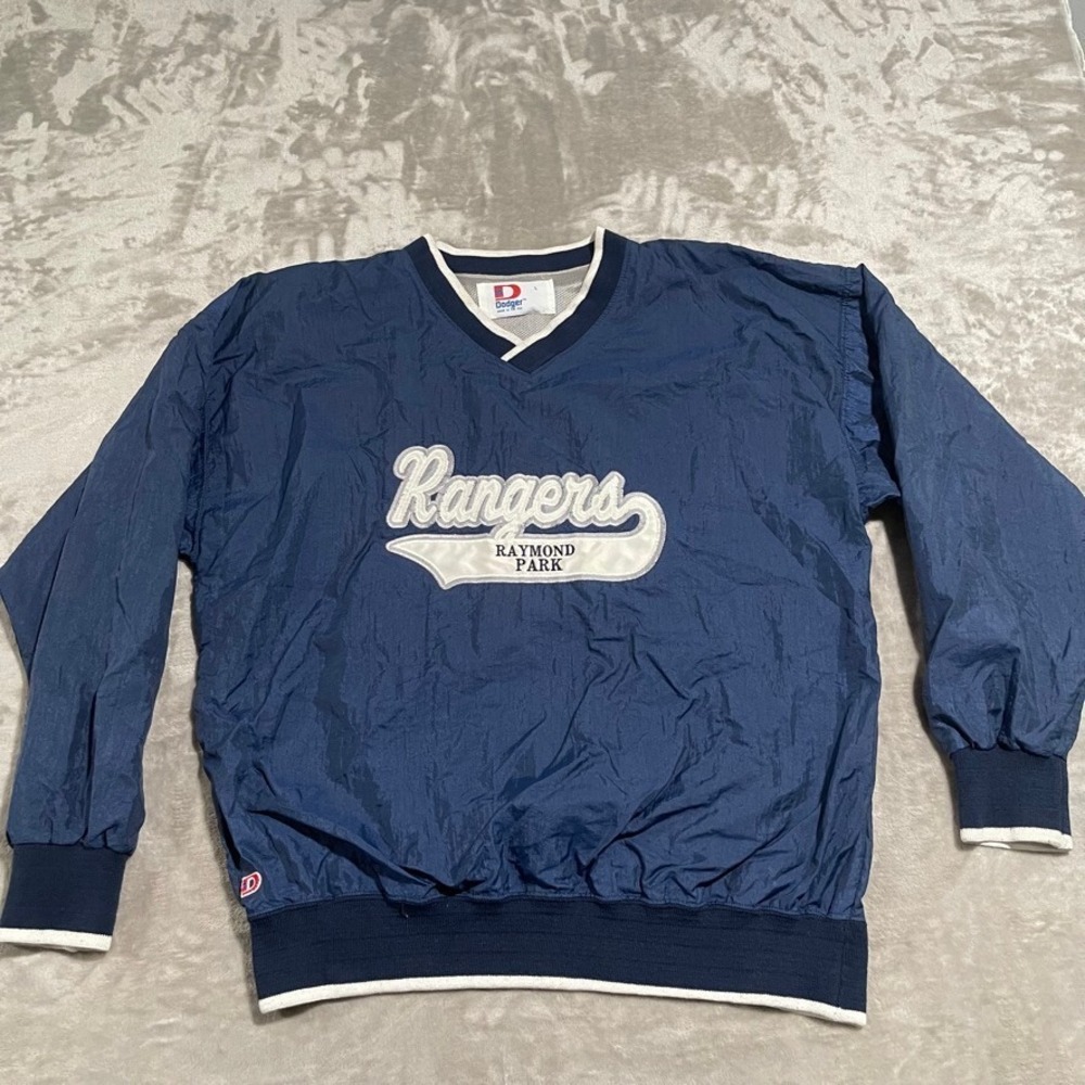 Vintage Dodger Sweater Mens Large Blue Windbreaker Track Baseball 90s